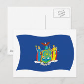 Carte postale du drapeau de New York (Devant / Derrière)
