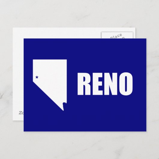 Carte postale du drapeau de Reno, Nevada (Devant / Derrière)
