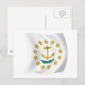 Carte postale du drapeau de Rhode Island (Devant / Derrière)