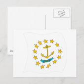 Carte postale du drapeau de Rhode Island (Devant / Derrière)