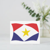 Carte postale du drapeau de Saba (Debout devant)