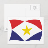 Carte postale du drapeau de Saba (Devant / Derrière)