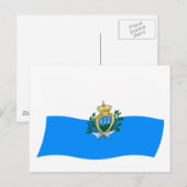 Carte postale du drapeau de Saint-Marin (Devant / Derrière)
