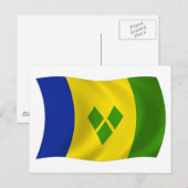 Carte postale du drapeau de Saint-Vincent Grenadin (Devant / Derrière)