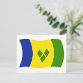 Carte postale du drapeau de Saint-Vincent Grenadin (Debout devant)