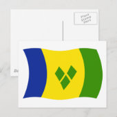 Carte postale du drapeau de Saint-Vincent Grenadin (Devant / Derrière)