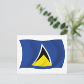Carte postale du drapeau de Sainte-Lucie (Debout devant)