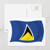 Carte postale du drapeau de Sainte-Lucie (Devant / Derrière)