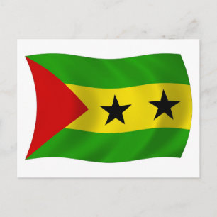 Carte postale du drapeau de Sao Tomé-et-Principe