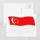 Carte postale du drapeau de Singapour (Devant / Derrière)