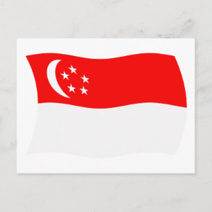 Carte postale du drapeau de Singapour