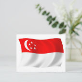 Carte postale du drapeau de Singapour (Debout devant)