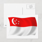 Carte postale du drapeau de Singapour (Devant / Derrière)