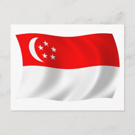 Carte postale du drapeau de Singapour (Devant)
