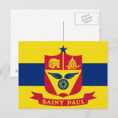 Carte postale du drapeau de St Paul, Minnesota (Devant / Derrière)