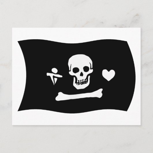 Carte postale du drapeau de Stede Bonnet (Devant)