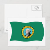 Carte postale du drapeau de Washington (Devant / Derrière)