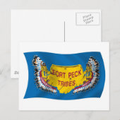 Carte postale du drapeau des Assiniboines de Fort (Devant / Derrière)