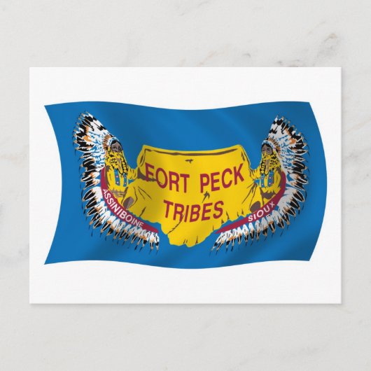Carte postale du drapeau des Assiniboines de Fort (Devant)