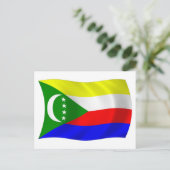 Carte postale du drapeau des Comores (Debout devant)
