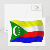 Carte postale du drapeau des Comores (Devant / Derrière)