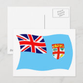 Carte postale du drapeau des Fidji (Devant / Derrière)