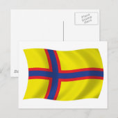 Carte postale du drapeau des Finnois ingriens (Devant / Derrière)