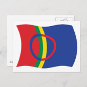 Carte postale du drapeau des gens Sami (Devant / Derrière)