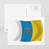 Carte postale du drapeau des îles Canaries (Devant / Derrière)