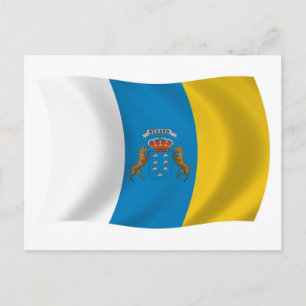 Carte postale du drapeau des îles Canaries