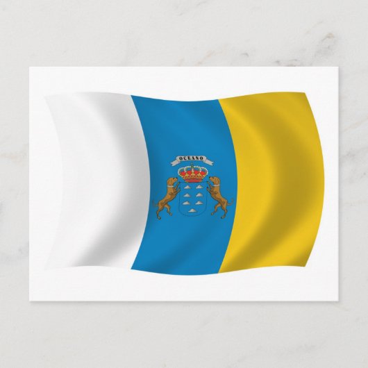 Carte postale du drapeau des îles Canaries (Devant)
