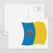 Carte postale du drapeau des îles Canaries (Devant / Derrière)