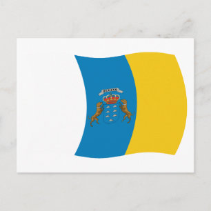 Carte postale du drapeau des îles Canaries