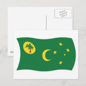 Carte postale du drapeau des îles Cocos (Devant / Derrière)