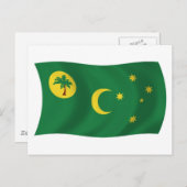 Carte postale du drapeau des îles Cocos (Devant / Derrière)