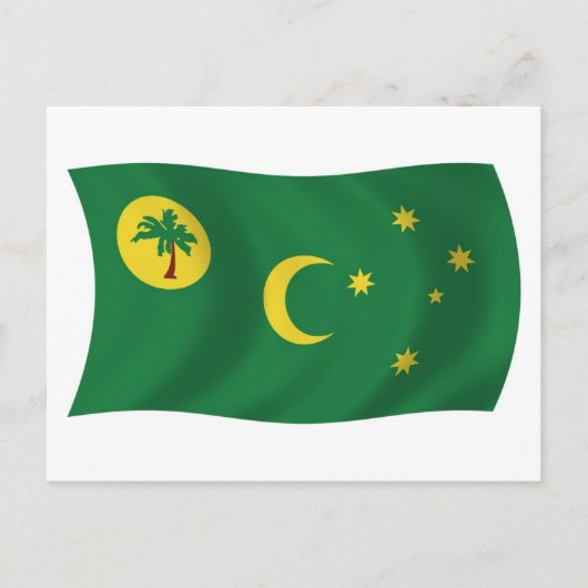 Carte postale du drapeau des îles Cocos (Devant)