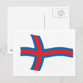 Carte postale du drapeau des îles Féroé (Devant / Derrière)