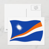Carte postale du drapeau des Îles Marshall (Devant / Derrière)