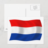 Carte postale du drapeau des Pays-Bas (Devant / Derrière)