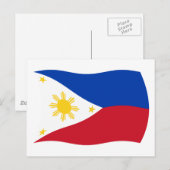 Carte postale du drapeau des Philippines (Devant / Derrière)