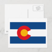 Carte postale du drapeau du Colorado (Devant / Derrière)