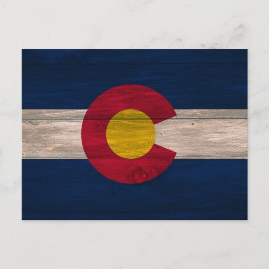 Carte postale du drapeau du Colorado Wood (Devant)
