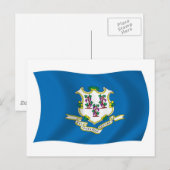 Carte postale du drapeau du Connecticut (Devant / Derrière)