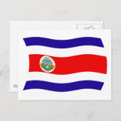 Carte postale du drapeau du Costa Rica (Devant / Derrière)