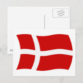 Carte postale du drapeau du Danemark (Devant / Derrière)