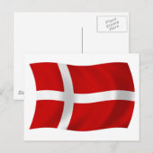 Carte postale du drapeau du Danemark (Devant / Derrière)