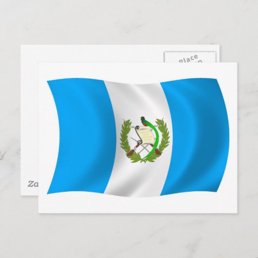 Carte postale du drapeau du Guatemala (Devant / Derrière)