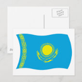 Carte postale du drapeau du Kazakhstan (Devant / Derrière)