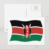 Carte postale du drapeau du Kenya (Devant / Derrière)
