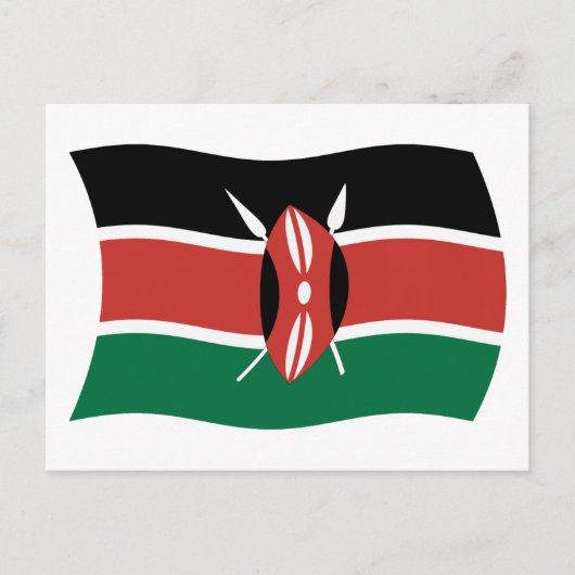 Carte postale du drapeau du Kenya (Devant)